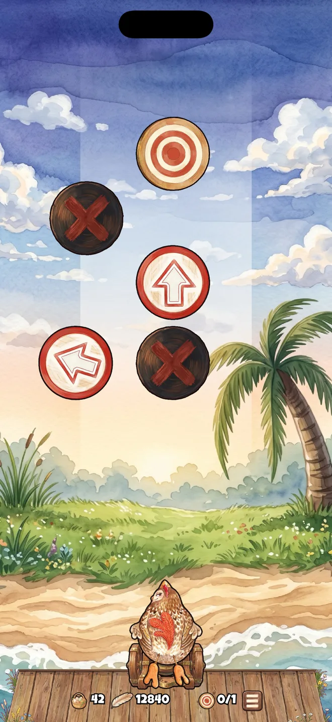A level with targets and arrows