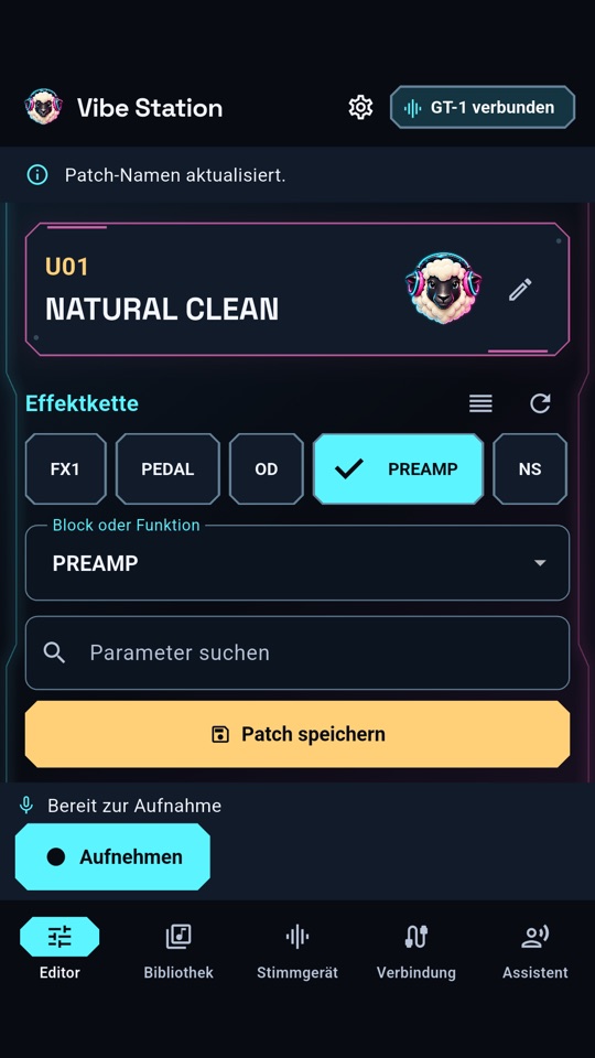 Vibe Station — der Parameter-Editor