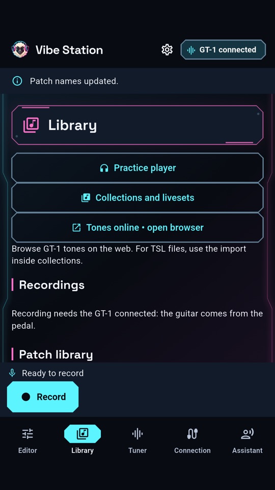 Vibe Station — the tone library