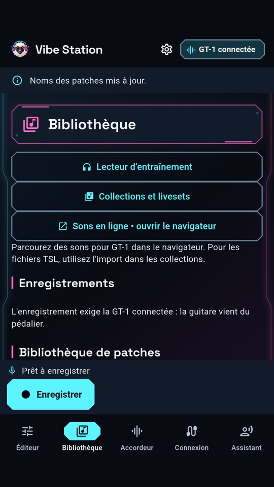 Vibe Station — la bibliothèque de sons